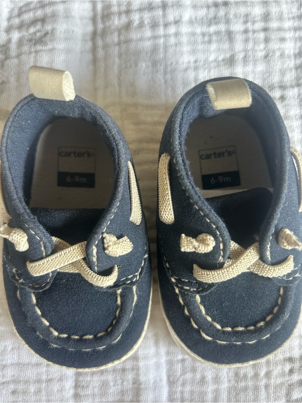 Carter's Navy and Cream Infant Boat Shoes